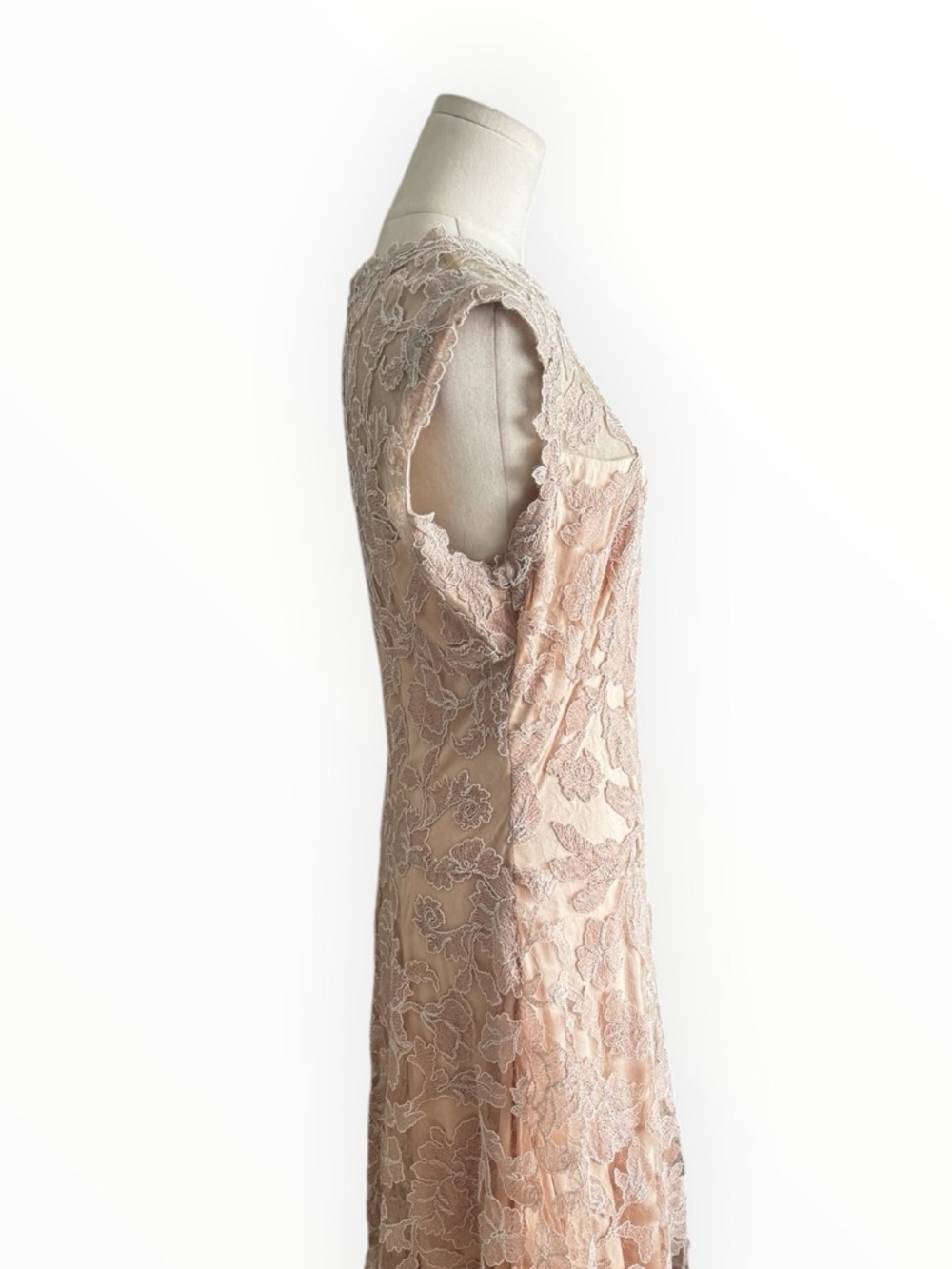 TADASHI SHOJI Tamura Pink Embroidered Lace Fit Flare Midi Dress 12 Floral Party - Picture 7 of 13